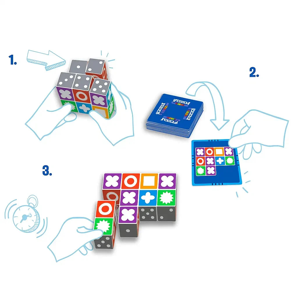 Juego de rompecabezas de combinación rápida para niños y adultos de 7 años en adelante | Desafío de mesa sin pantallas para 1-4 jugadores | Juego de estrategia portátil de tamaño viaje | Thomler