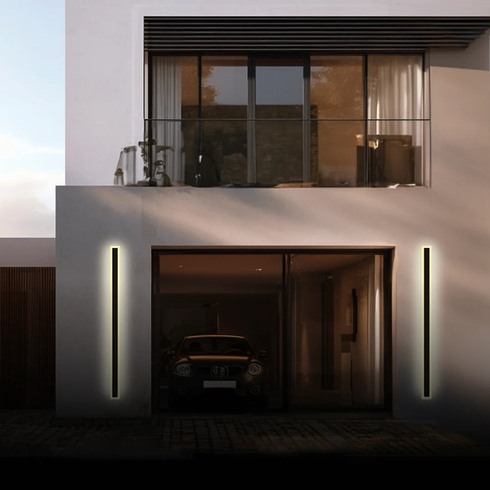 Lineare LED-Wandleuchte für den Außenbereich, 240 cm, wetterfeste Metallleuchte für Terrasse, Hauseingang, modernes, schlankes Architektur-Design | Thomler