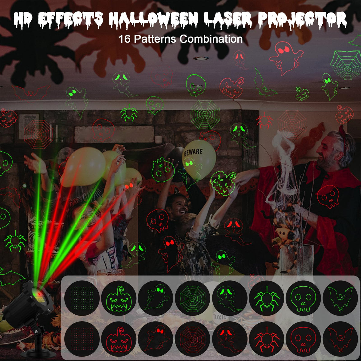 Outdoor-Laserprojektor mit Funkfernbedienung und Timer für Festtagsbeleuchtung