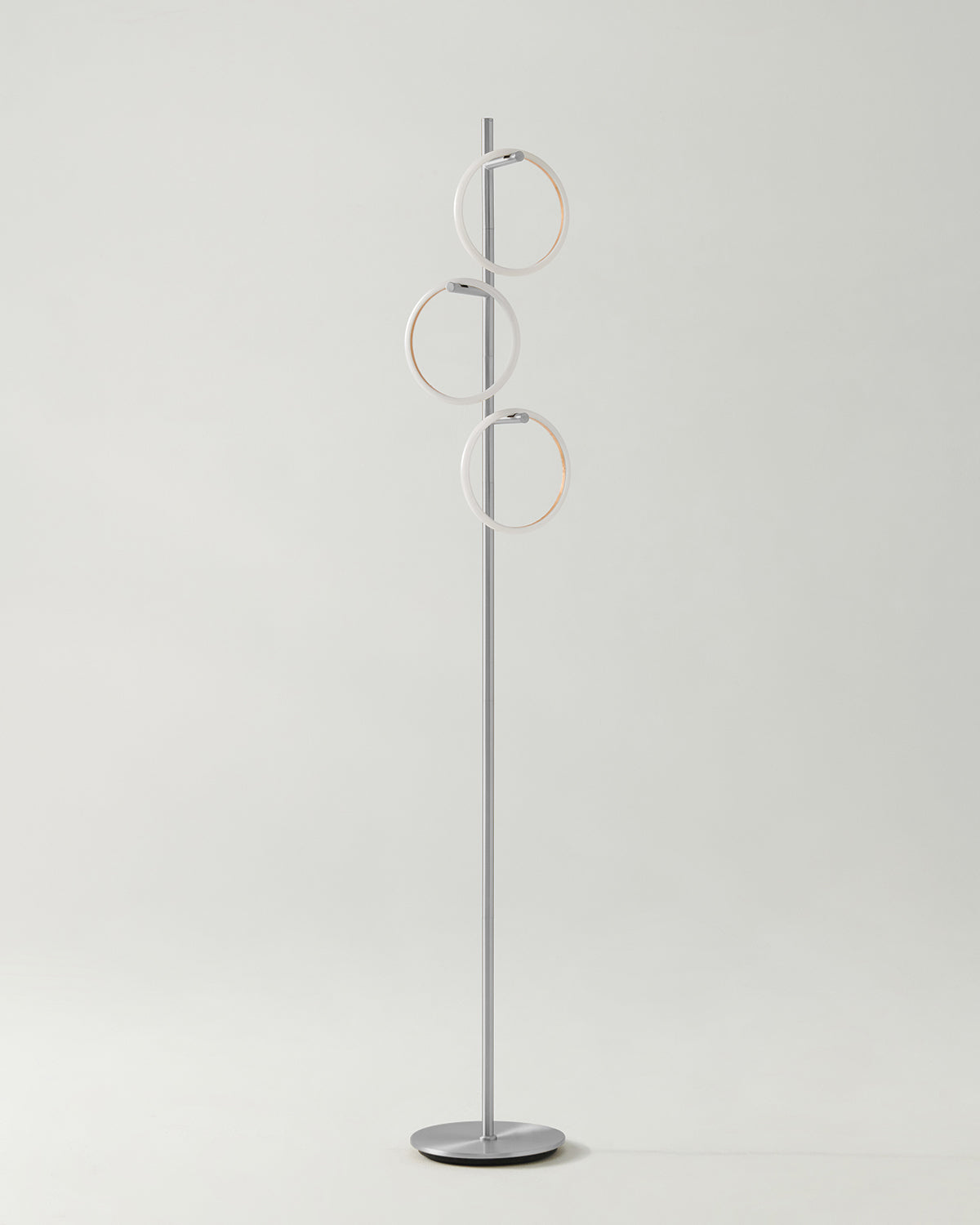 Triple-Ring LED Floor Lamp with Dimmer – 66" Tall Standing Light for Bedroom & Living Areas – Gold Metal Reading Lamp | Thomler