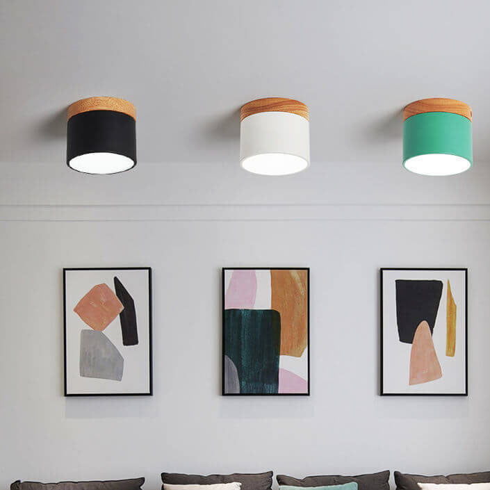 Compact Surface-Mount LED Light Fixture 4 in Round Multi-Color Adjustable Temperature for Entryways
