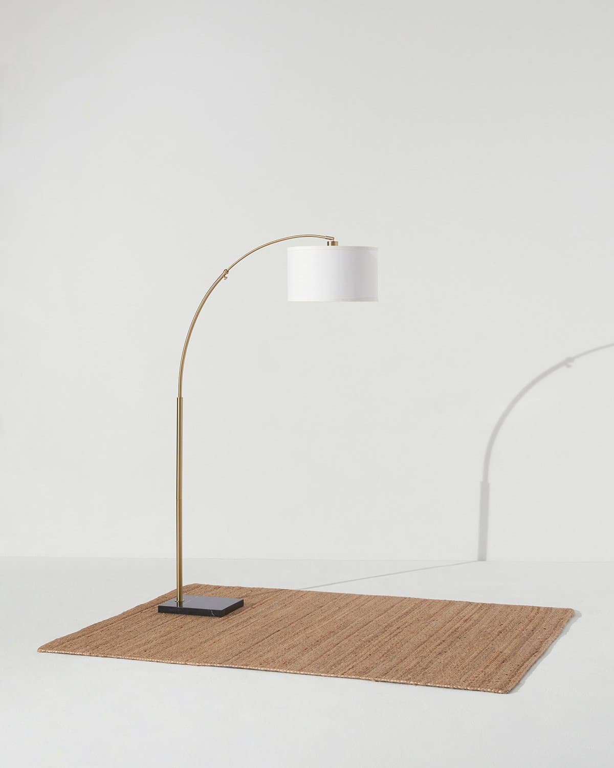 Arched Metal Reading Lamp with Marble Base 76 in Height for Living Room & Bedroom | Thomler