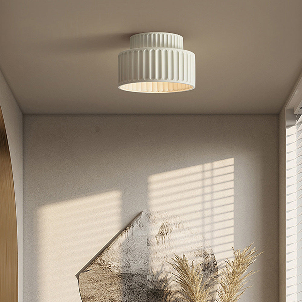Flush Mount Resin Ceiling Light 10 in White for Low Ceilings Kitchen Hallway Bedroom Dining Room Compact Overhead Fixture E26 Socket | Thomler