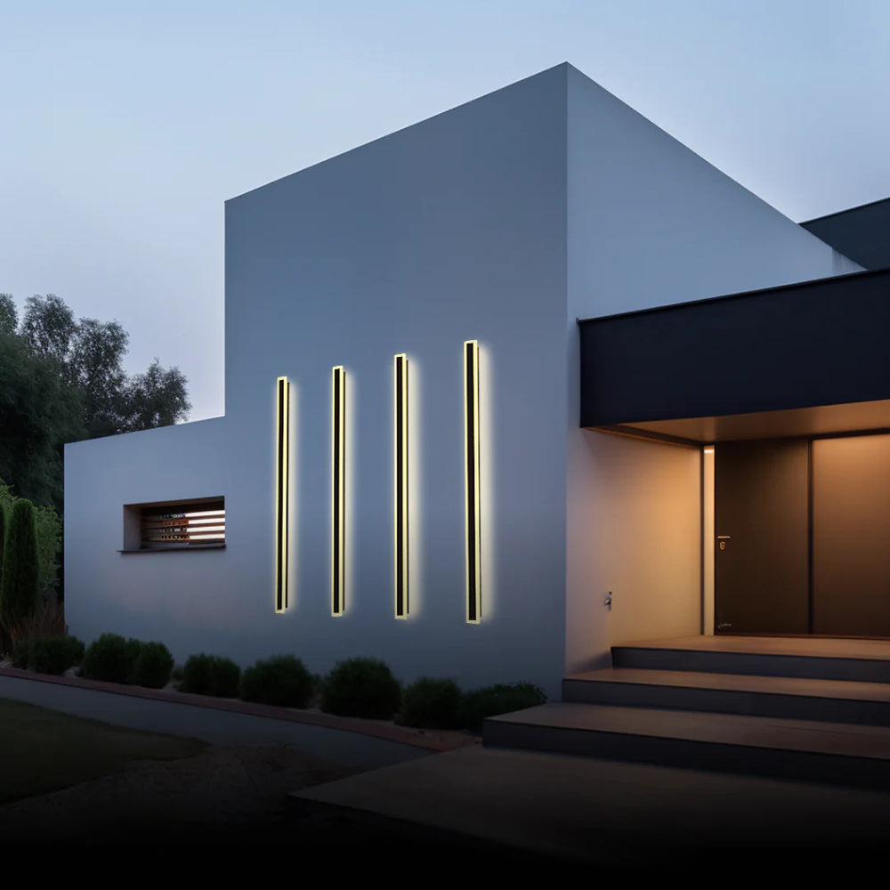Lineare LED-Wandleuchte für den Außenbereich, 240 cm, wetterfeste Metallleuchte für Terrasse, Hauseingang, modernes, schlankes Architektur-Design | Thomler