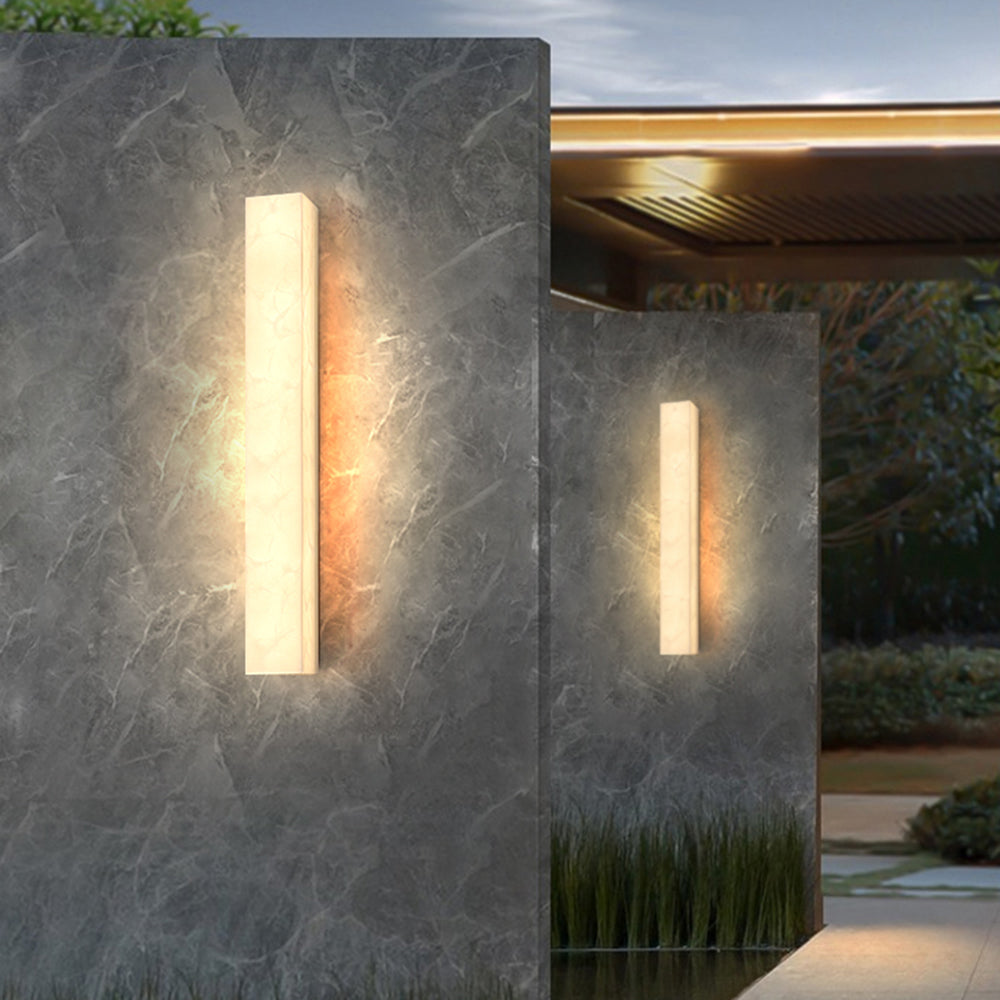 Outdoor LED Sconce Resin Vertical Design 24 in Weatherproof Patio Entry Porch Fixture Modern Exterior Lighting for Home Walkways | Thomler