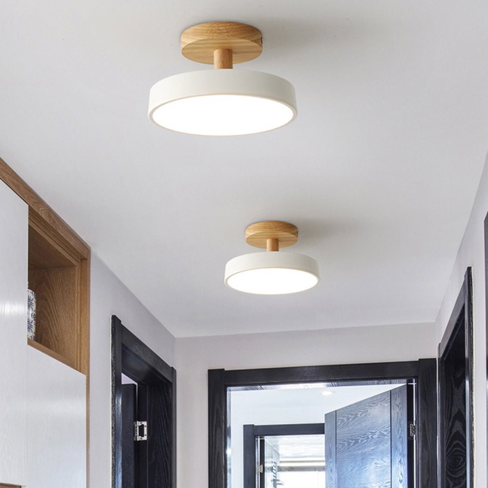 12W LED-Deckenleuchte in Holz- & Grün-Optik für Schlafzimmer, Flur & kleine Räume, modernes skandinavisches Design, Deckenlampe 3–10 m² | Thomler