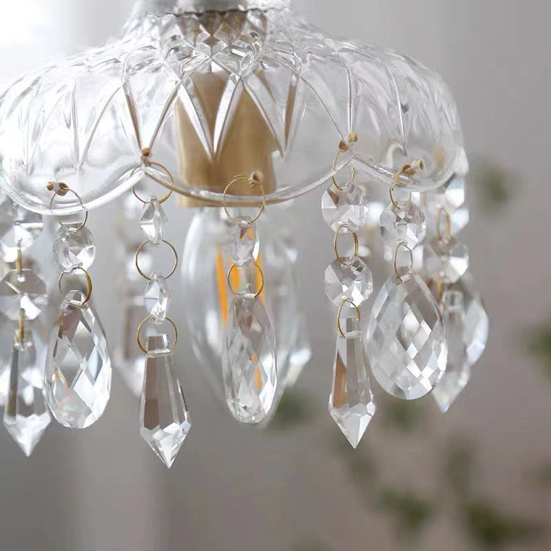 Hanging Ceiling Light Fixture with Adjustable Cord Glass Shade Gold Brass Frame E14 Socket Dining Room Kitchen Island Cafe Boutique Retail S | Thomler
