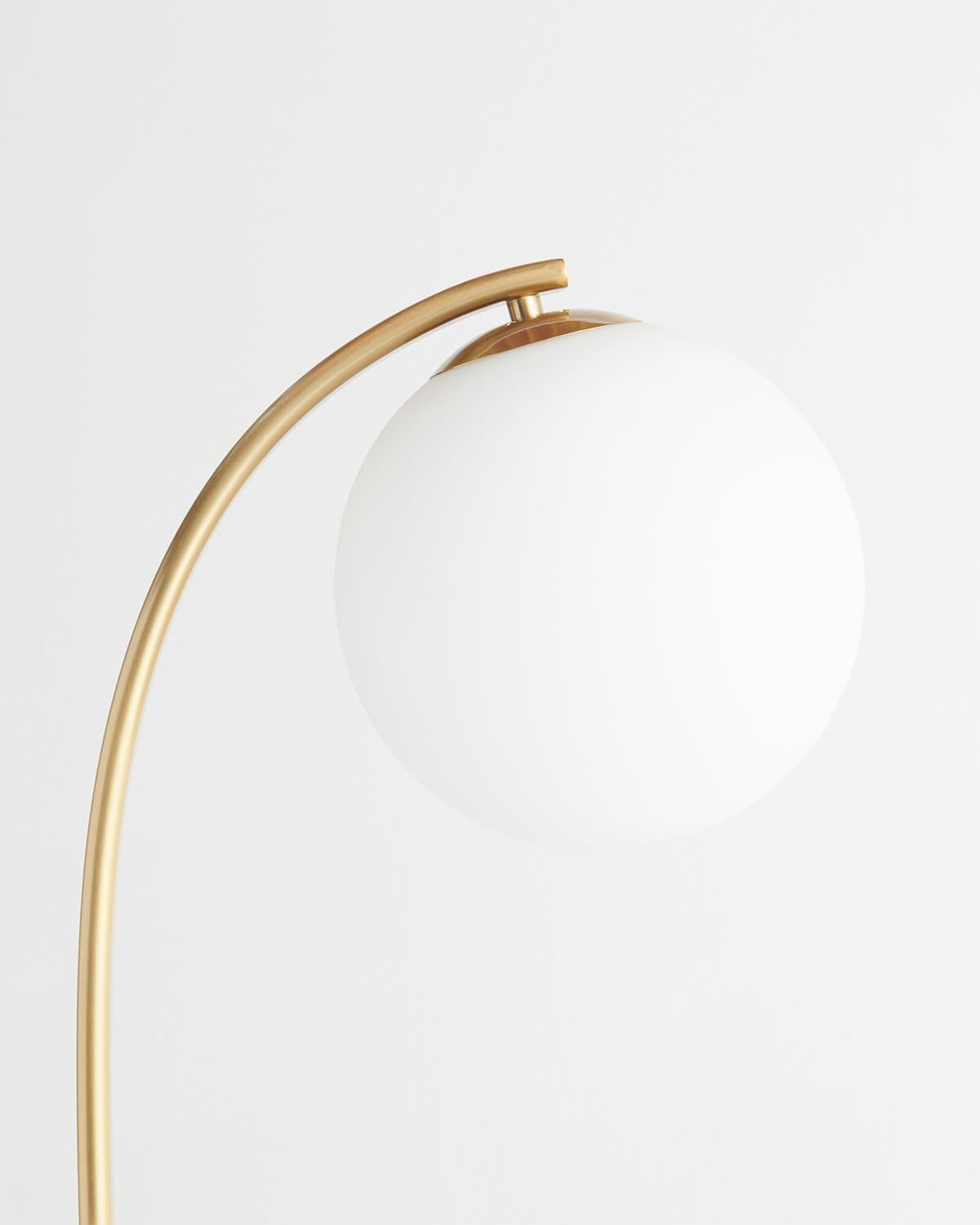 Curved Arc Floor Lamp with Marble Base & White Globe Shade 66 inches Tall Brass Accent Standing Light for Living Room Bedroom Reading Nook | Thomler