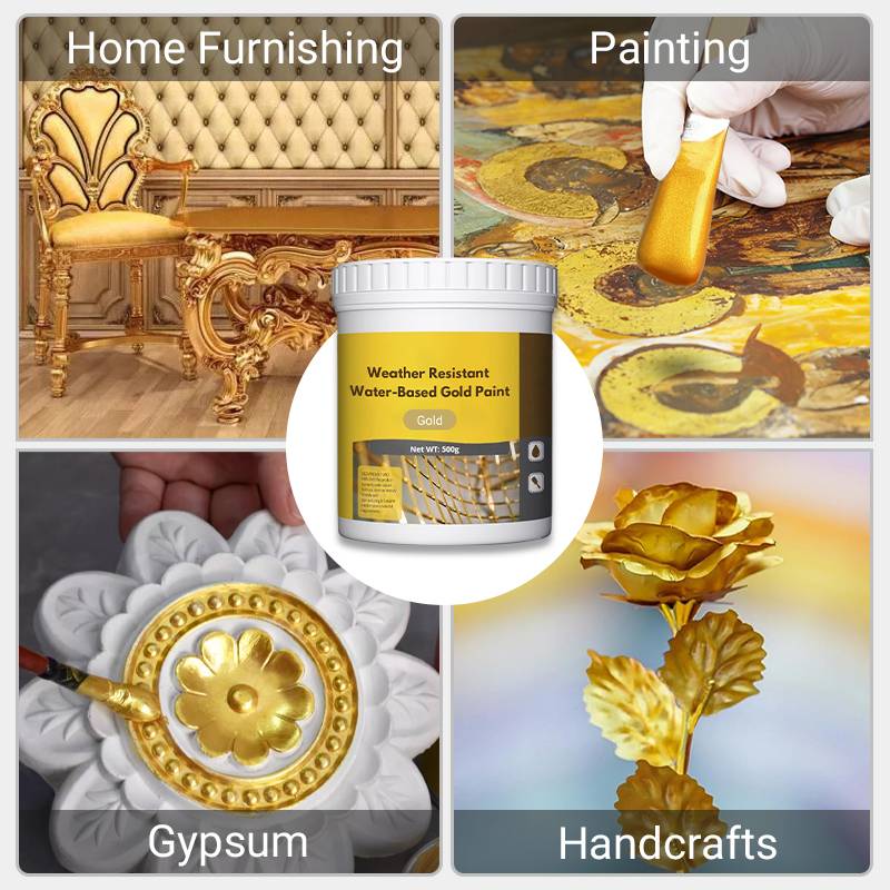Premium Metallic Gold Paint for Wood, Metal & Stone Surfaces – Water-Based, Weather-Resistant Finish | Thomler