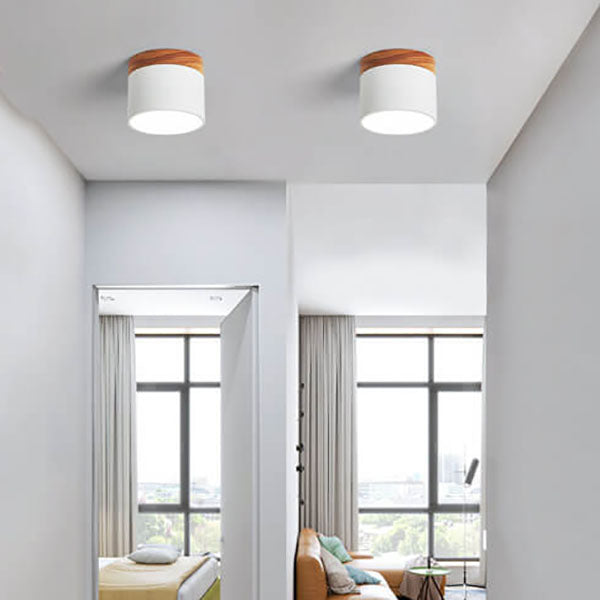 Compact Surface-Mount LED Light Fixture 4 in Round Multi-Color Adjustable Temperature for Entryways