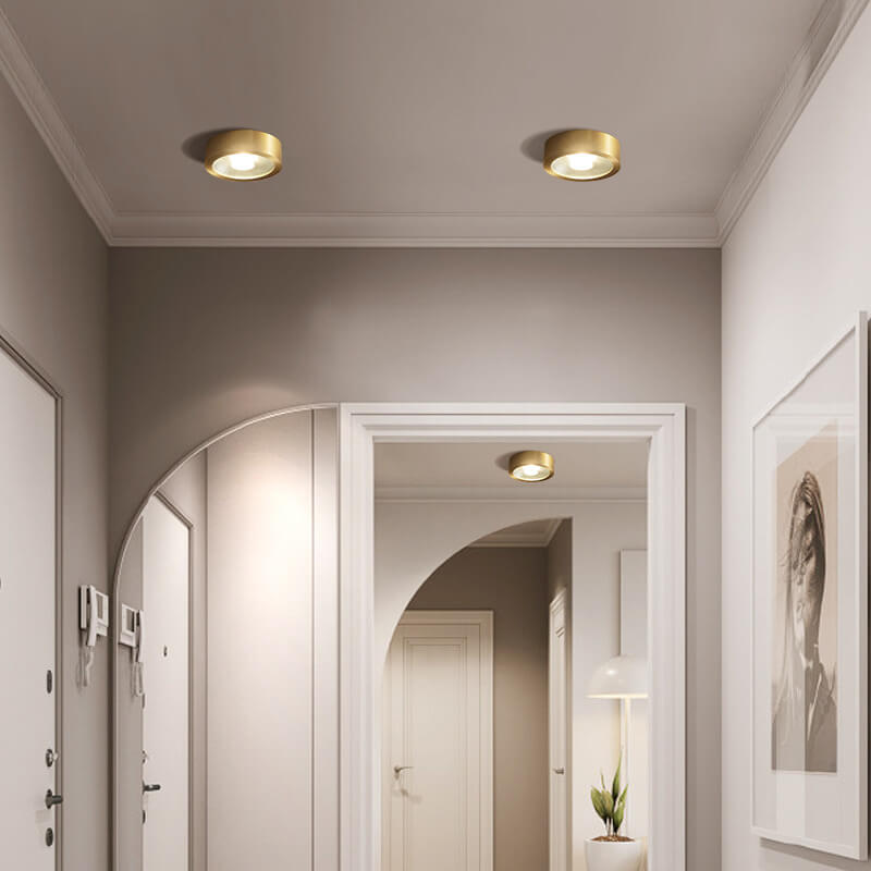 Recessed LED Ceiling Light Copper Finish 5 in Round Ultra Low Profile for Bedroom Entryway Kitchen | Thomler