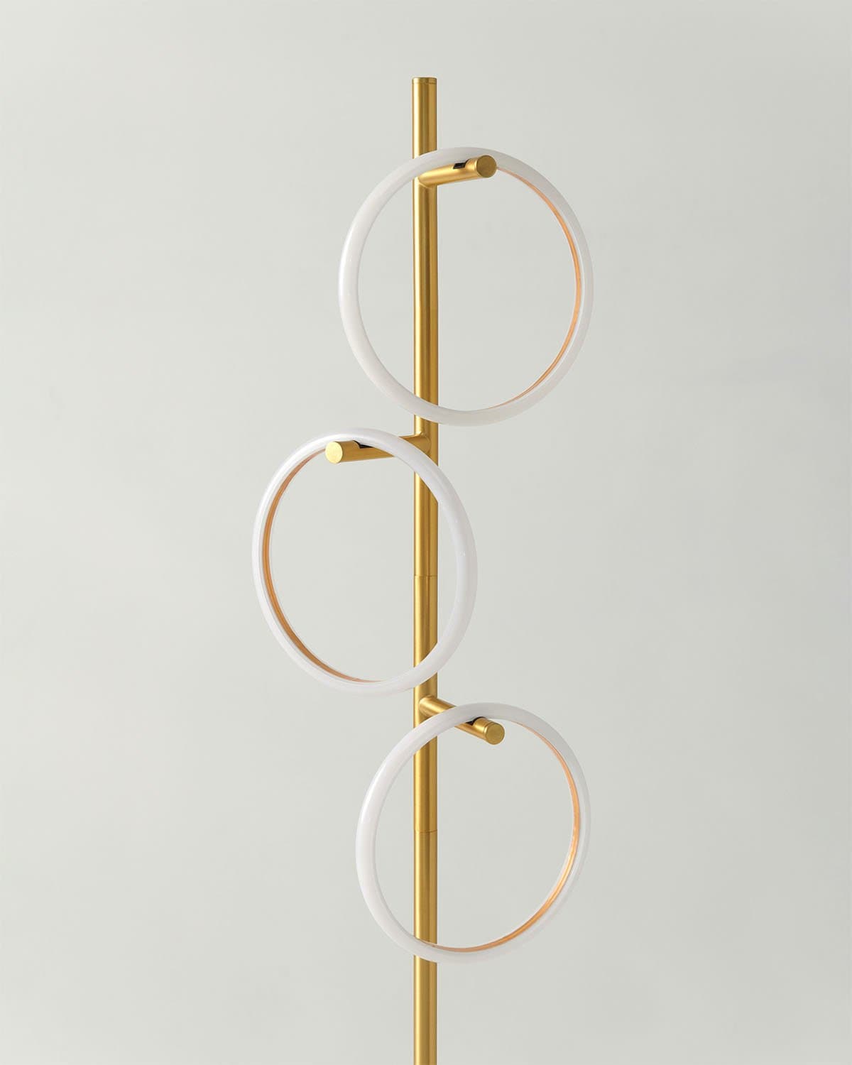 Triple-Ring LED Floor Lamp with Dimmer – 66" Tall Standing Light for Bedroom & Living Areas – Gold Metal Reading Lamp | Thomler