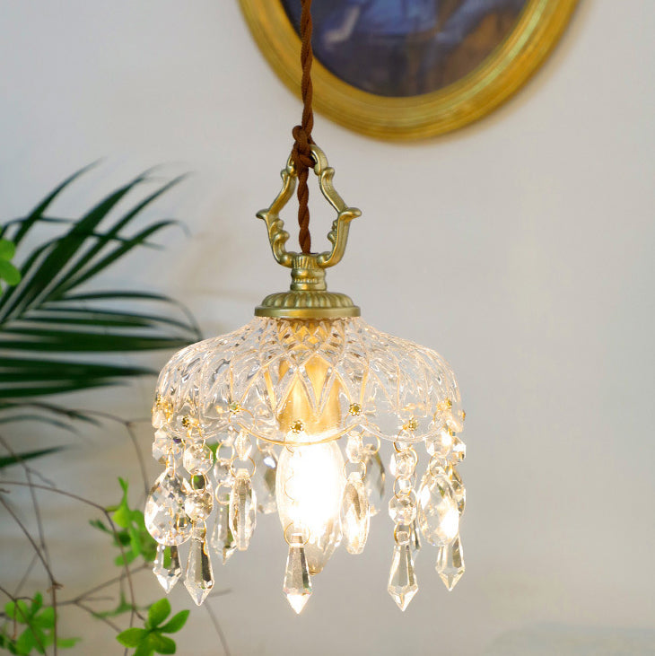 Hanging Ceiling Light Fixture with Adjustable Cord Glass Shade Gold Brass Frame E14 Socket Dining Room Kitchen Island Cafe Boutique Retail S | Thomler
