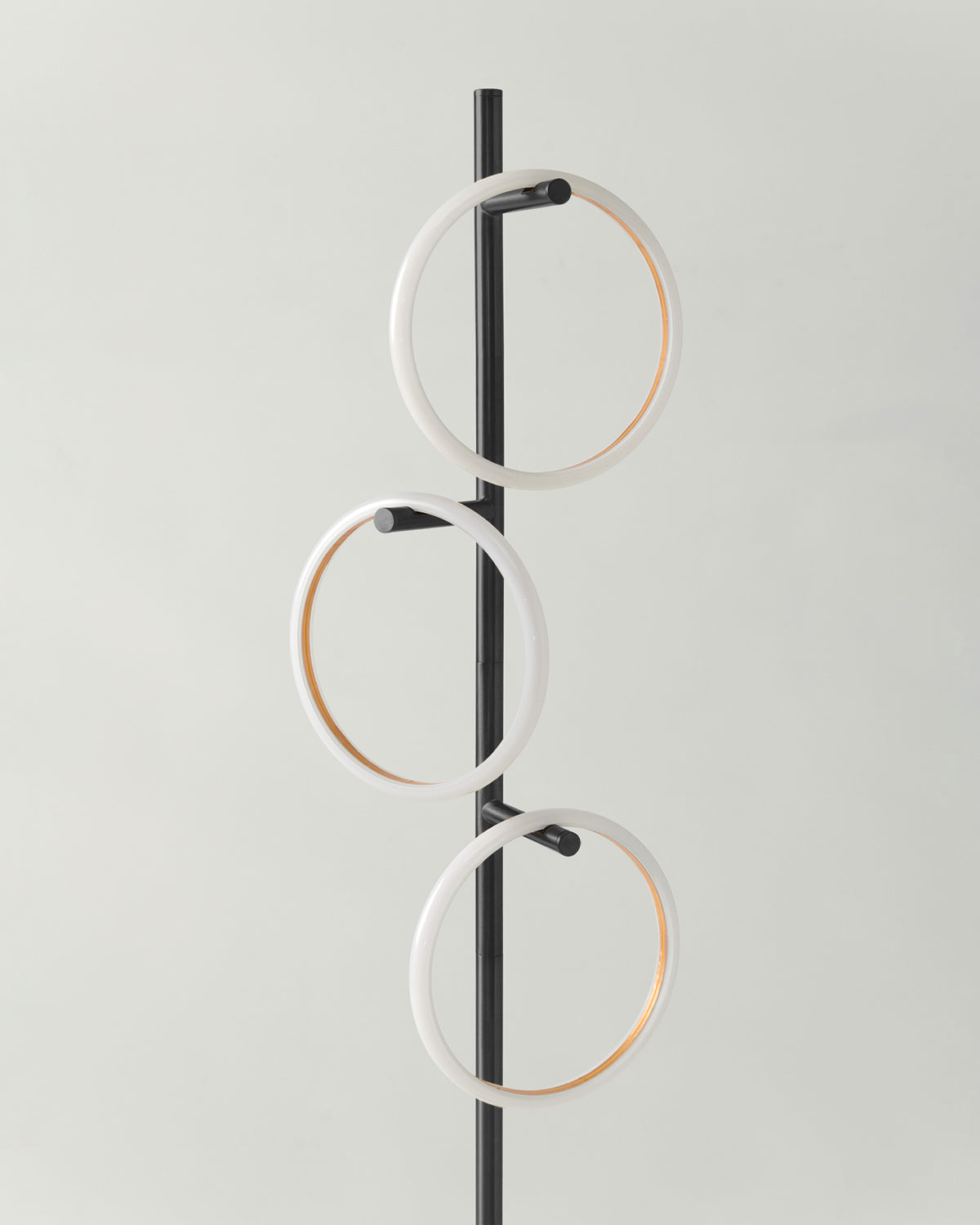 Triple-Ring LED Floor Lamp with Dimmer – 66" Tall Standing Light for Bedroom & Living Areas – Gold Metal Reading Lamp | Thomler