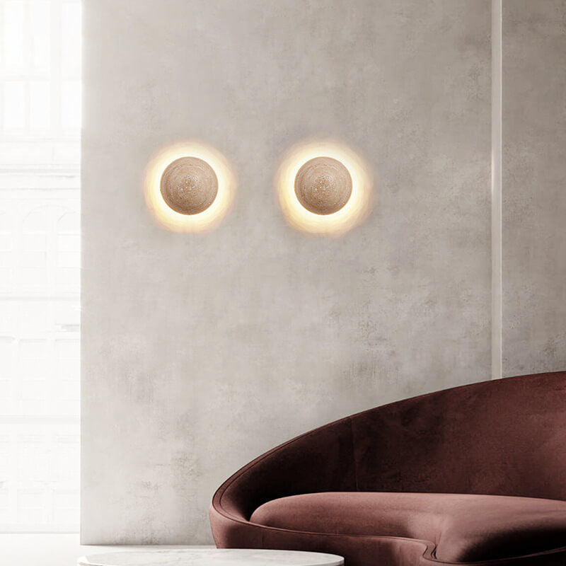 Stone Sconce Hardwired LED 6 inch Square Contemporary Fixture for Bedroom Entryway Lounge Ambient Task Lighting Compact 10 Watt Integrated N | Thomler