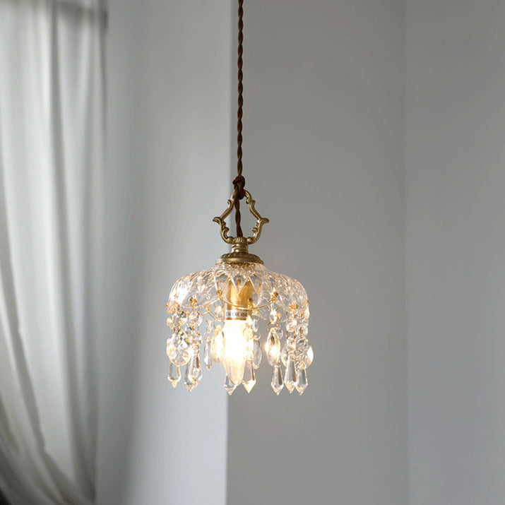 Hanging Ceiling Light Fixture with Adjustable Cord Glass Shade Gold Brass Frame E14 Socket Dining Room Kitchen Island Cafe Boutique Retail S | Thomler