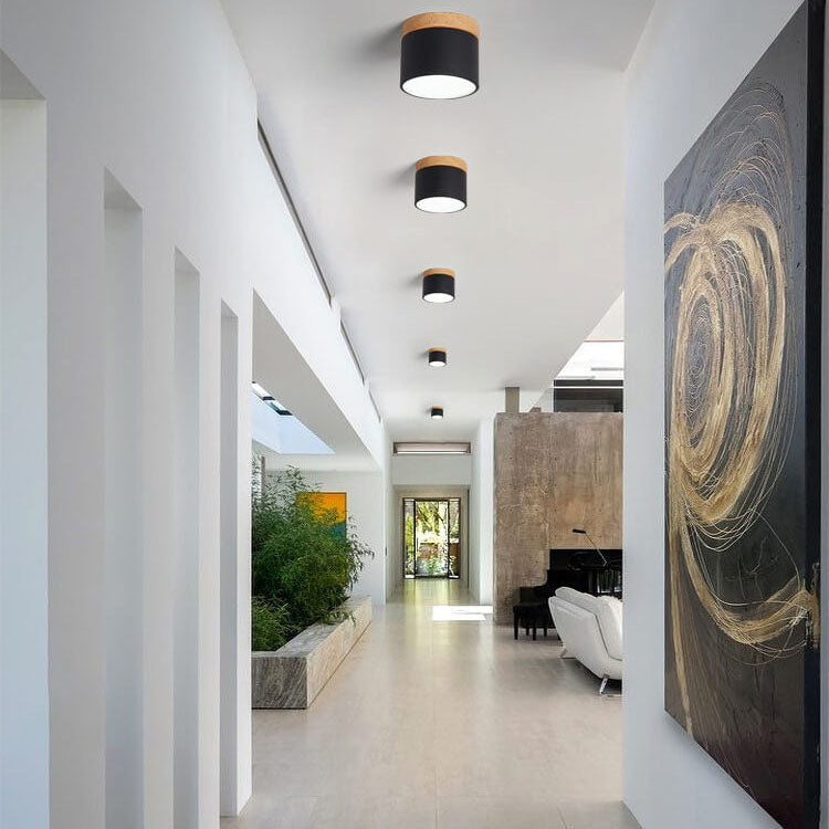 Compact Surface-Mount LED Light Fixture 4 in Round Multi-Color Adjustable Temperature for Entryways