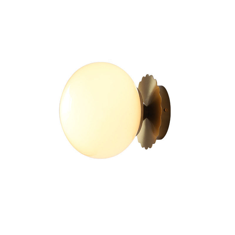 Metal & Glass Sconce Fixture 7 in Pink Beige White E26 Socket for Bedroom Office Hallway Ambient Task Lighting | Thomler