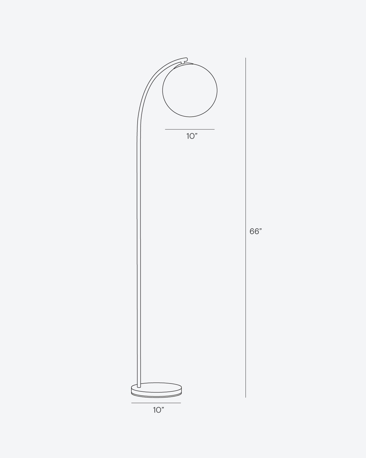 Curved Arc Floor Lamp with Marble Base & White Globe Shade 66 inches Tall Brass Accent Standing Light for Living Room Bedroom Reading Nook | Thomler