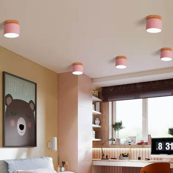 Compact Surface-Mount LED Light Fixture 4 in Round Multi-Color Adjustable Temperature for Entryways