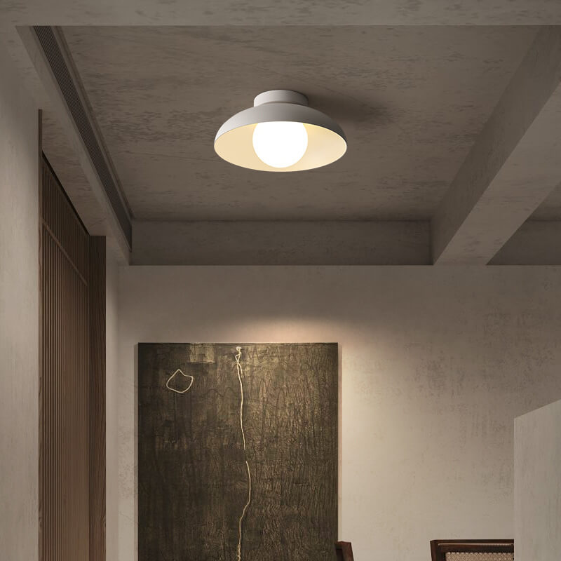 Close-to-Ceiling Metal & Glass Light Fixture 12 Inch Black for Bedrooms Entryways Low Profile Modern Overhead Lighting G9 Socket | Thomler