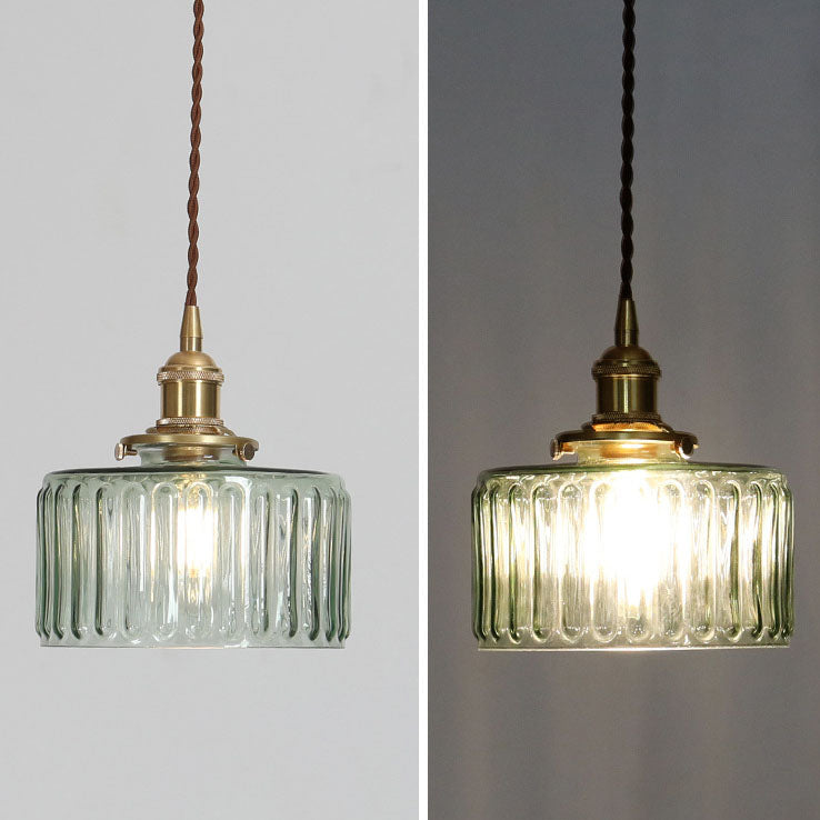 Glazen hanglamp met koperen accent 6 inch transparant modern E26-fitting bedraad verstelbare lengte voor keuken eetkamer hal | Thomler