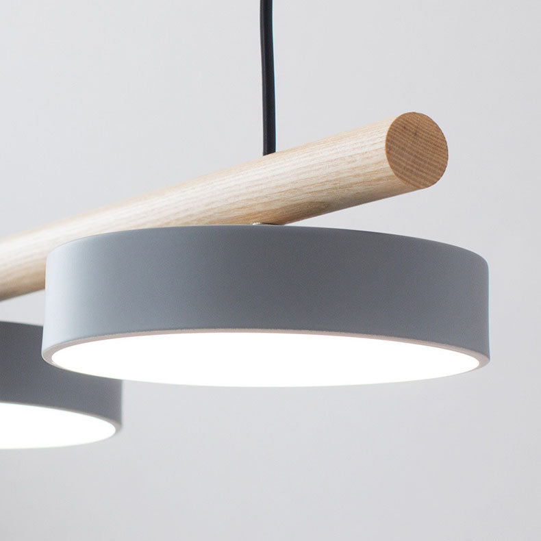 Linear LED Ceiling Light Fixture 36W 31.5 Inch Wood Iron Resin 3-Temperature Adjustable Flush Mount for Bedroom Living Room Hallway Kitchen | Thomler