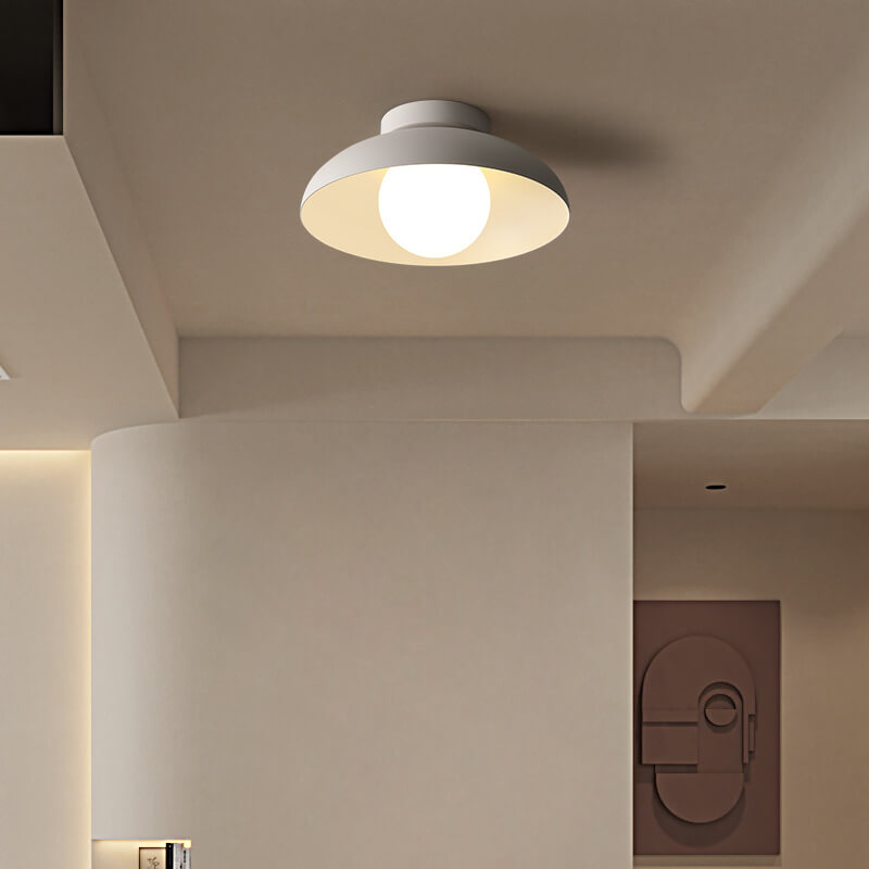 Close-to-Ceiling Metal & Glass Light Fixture 12 Inch Black for Bedrooms Entryways Low Profile Modern Overhead Lighting G9 Socket | Thomler