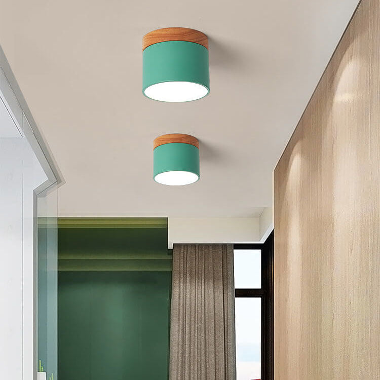 Compact Surface-Mount LED Light Fixture 4 in Round Multi-Color Adjustable Temperature for Entryways