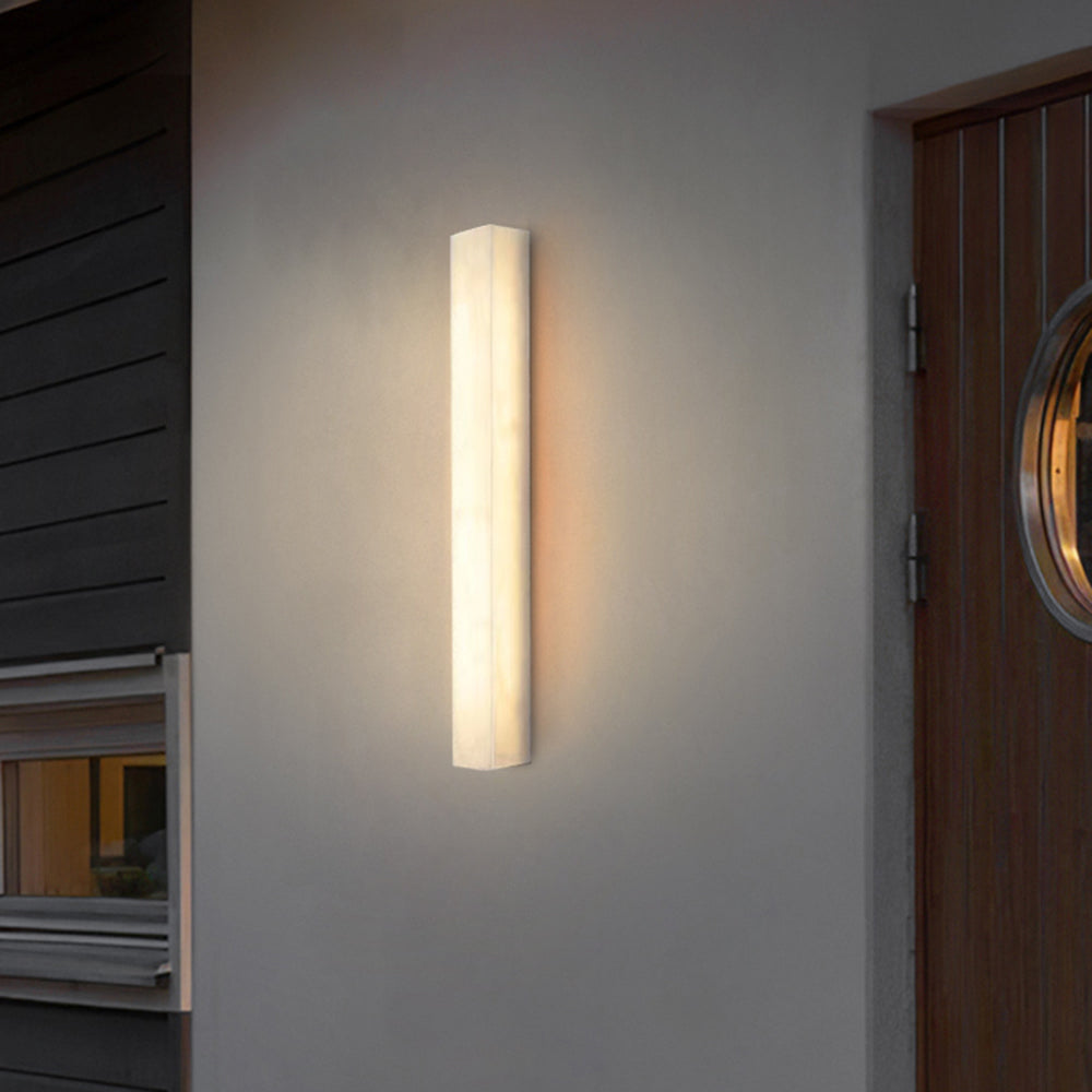 Outdoor LED Sconce Resin Vertical Design 24 in Weatherproof Patio Entry Porch Fixture Modern Exterior Lighting for Home Walkways | Thomler