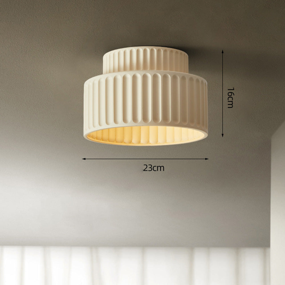 Flush Mount Resin Ceiling Light 10 in White for Low Ceilings Kitchen Hallway Bedroom Dining Room Compact Overhead Fixture E26 Socket | Thomler