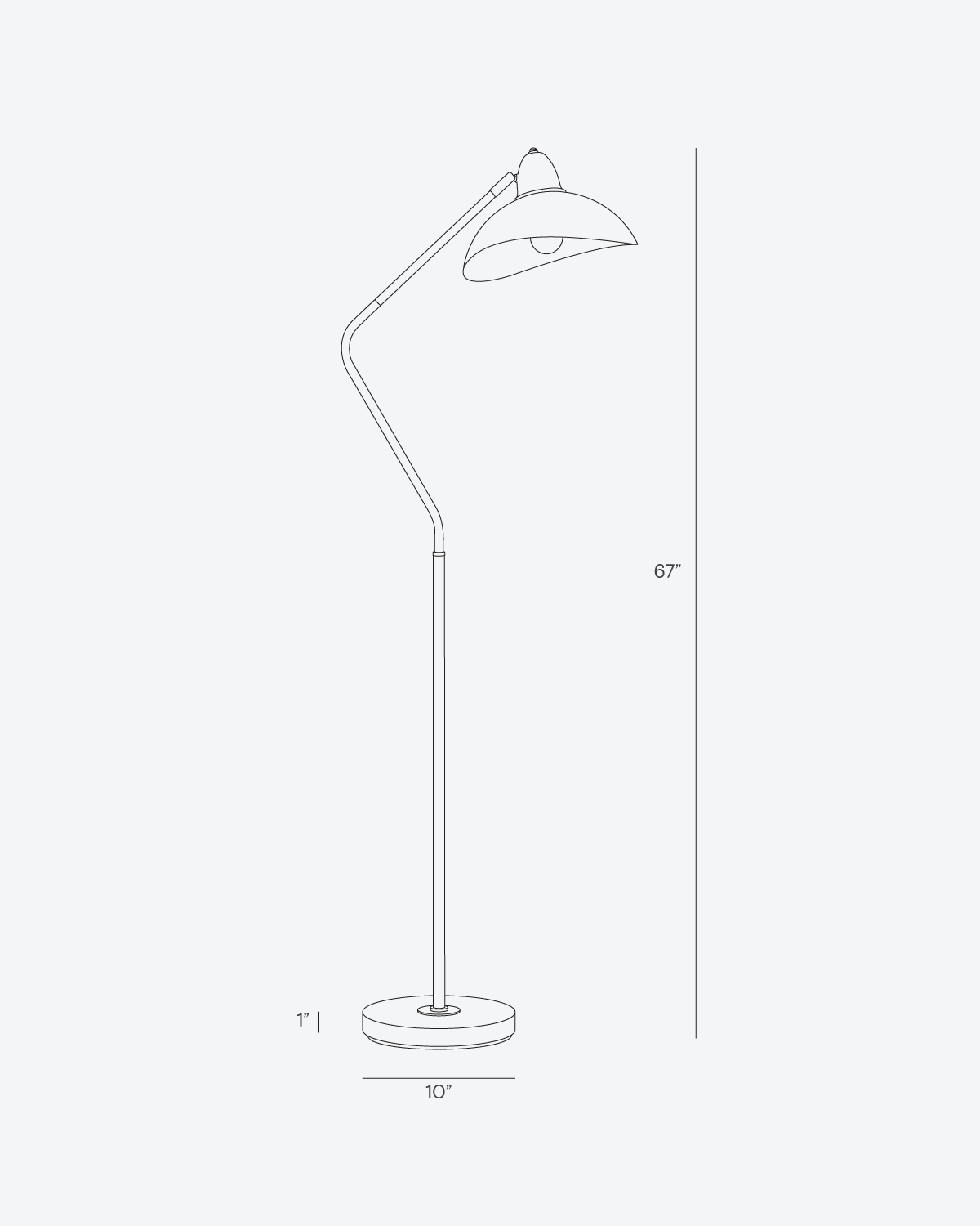 Verstelbare boogvloerlamp met draaibare kap, zwart/goud, 173 cm hoog, voor leeshoek, woonkamer, slaapkamer, studeerkamer, kantoor, moderne staande leeslamp | Thomler