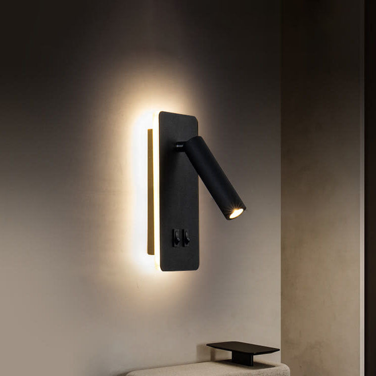 LED Wall Sconce Iron 7.5 inch Hardwired 15W Bedroom Hallway Living Room Modern Indoor Fixture White Black 110-120V Ambient Light | Thomler