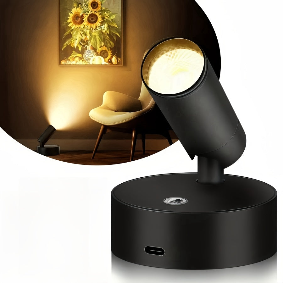 Rechargeable LED Accent Spotlight with Touch Dimmer for Artwork, Plants & Shelf Displays | Thomler