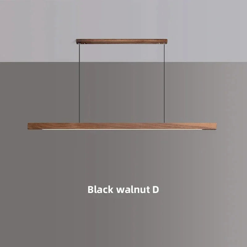 Linear Wood Hanging Light for Kitchen Island & Dining Table – Adjustable LED Ceiling Fixture in Pine or Walnut, 31-71 in Wide, Dimmable Opti | Thomler