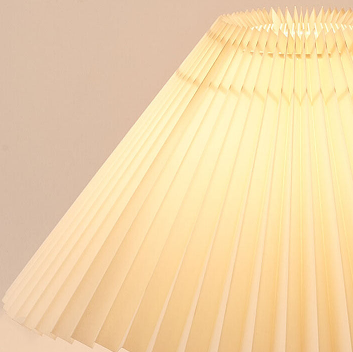 Wooden Bedside Lamp with Fabric Shade for Nightstand & Living Room Accent Lighting | 19 in Tall Asian-Inspired Design | Soft Glow E26 Base | Thomler
