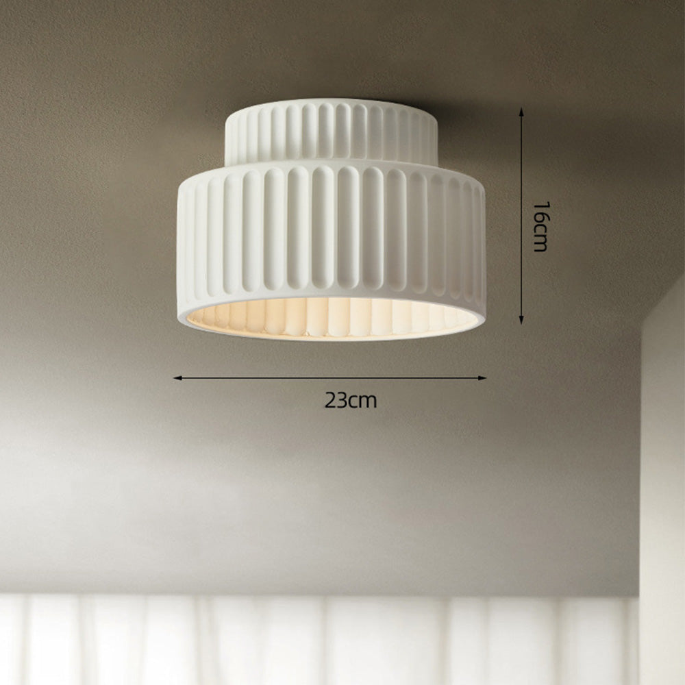 Flush Mount Resin Ceiling Light 10 in White for Low Ceilings Kitchen Hallway Bedroom Dining Room Compact Overhead Fixture E26 Socket | Thomler