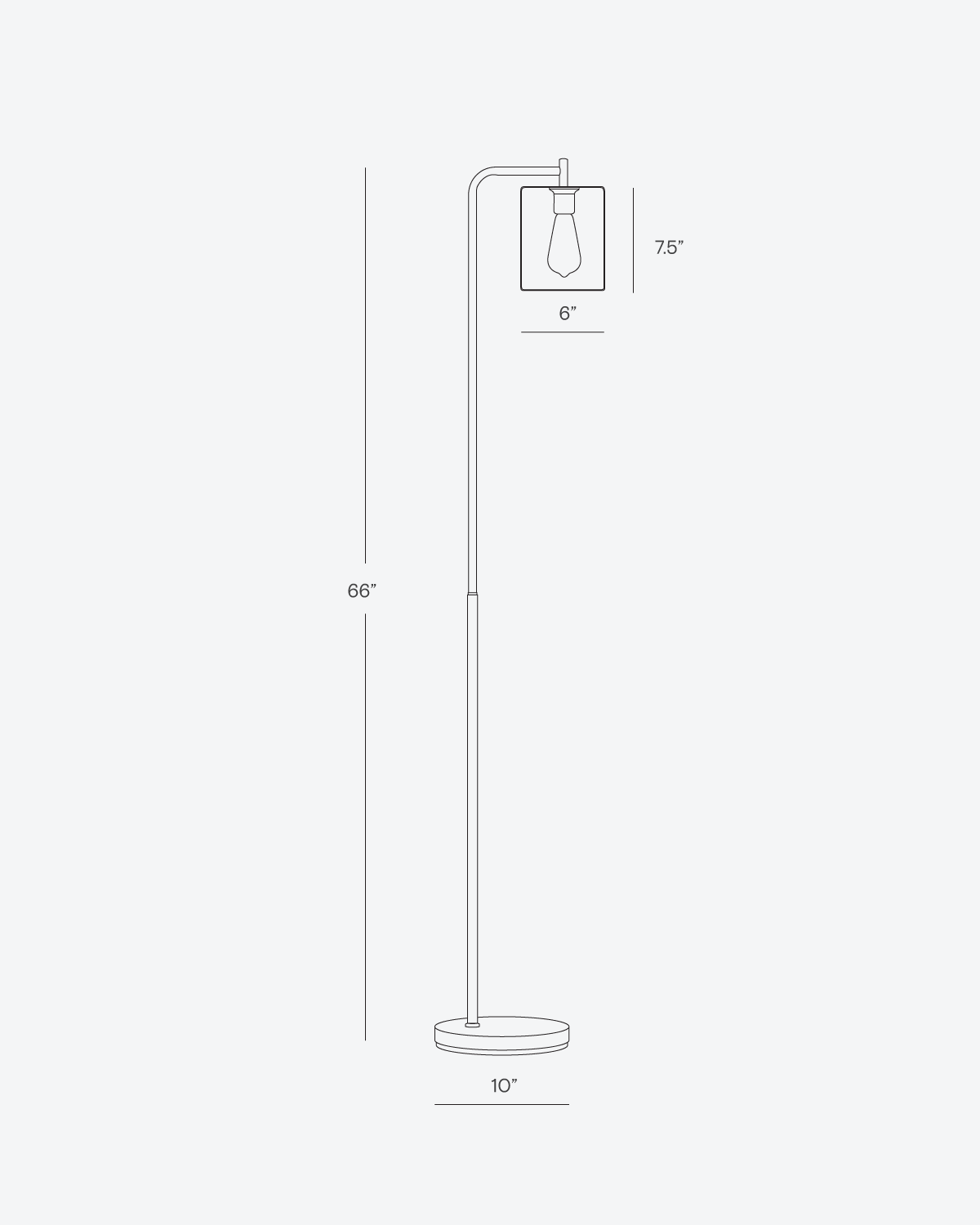 66-Inch Tall Standing Lamp with Glass Shade for Living Room Bedside Reading Warm LED Light Foot Switch Brass-Tone Metal Finish | Thomler
