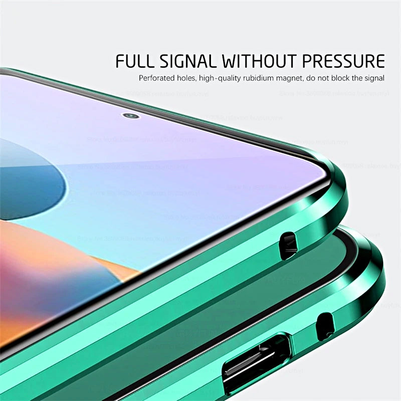 Magnetisch gehard glazen telefoonhoesje voor Samsung Galaxy met dubbelzijdige bescherming en zelfsluitende vergrendeling