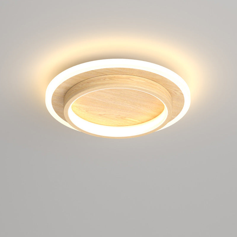 9.4 in Round LED Flush Mount Light with Ring Glow Effect for Hallways Bedrooms Entryways Modern Low-Profile Fixture Aluminum Acrylic | Thomler