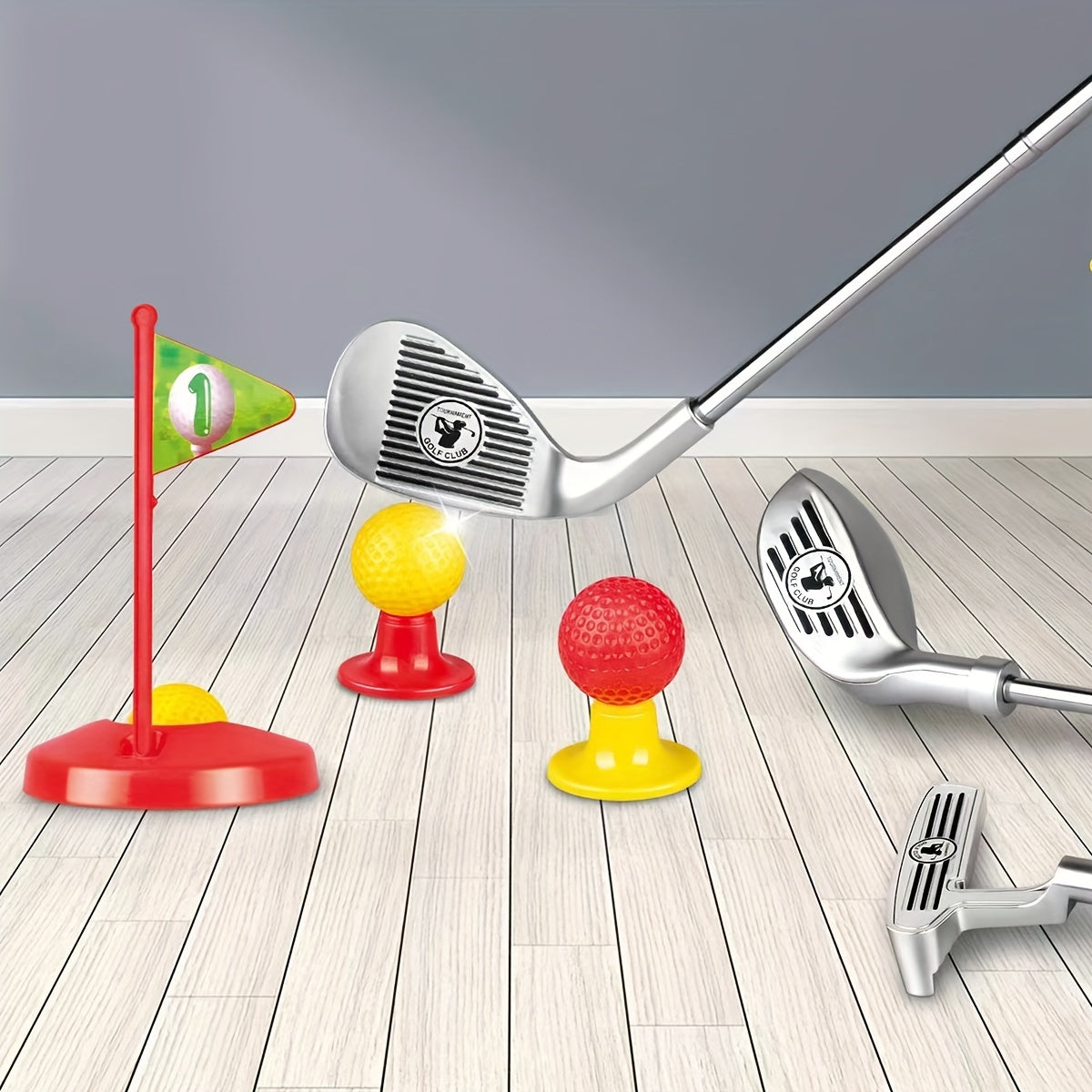Golf-Trainingsset für Junioren mit höhenverstellbaren Schlägern für den Garten und das Wohnzimmer, Alter 3-8 Jahre | Thomler