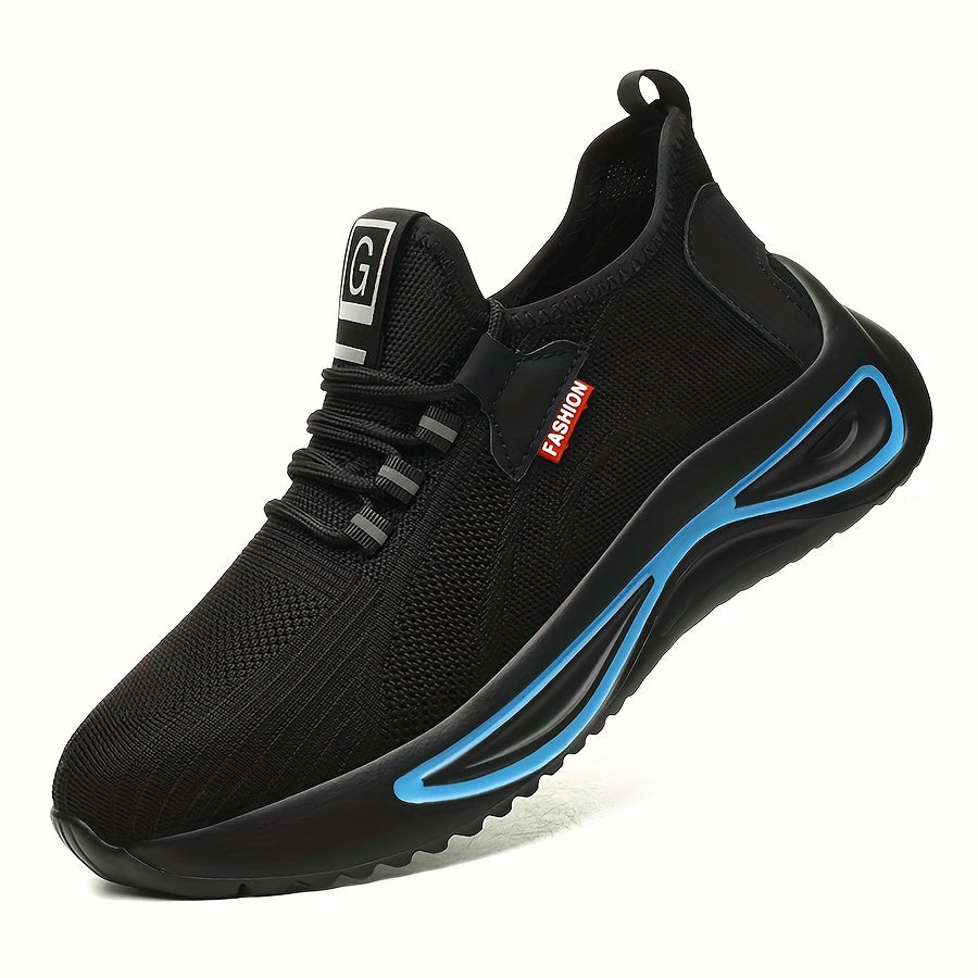 Stalen neus werksneakers voor heren – Lichtgewicht ademende veiligheidsschoenen met anti-perforatiezool voor op de bouwplaats & buitengebruik | Thomler