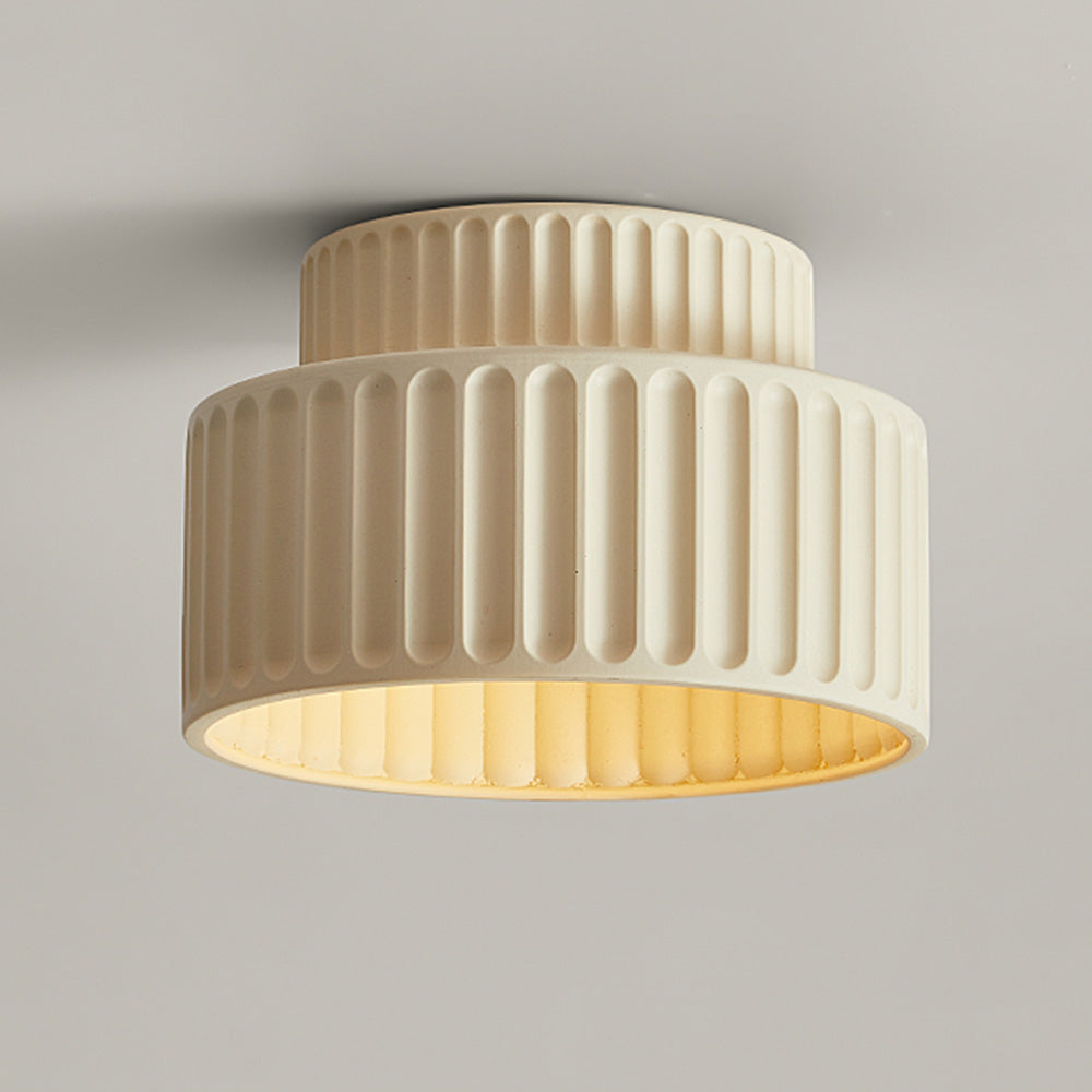 Flush Mount Resin Ceiling Light 10 in White for Low Ceilings Kitchen Hallway Bedroom Dining Room Compact Overhead Fixture E26 Socket | Thomler