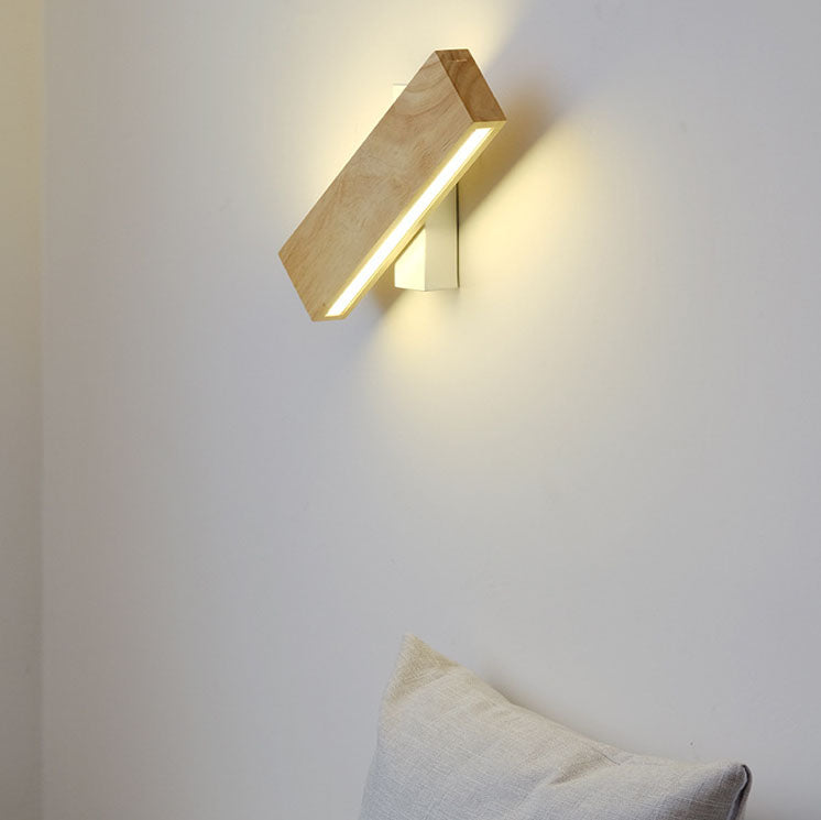 LED Sconce Light 12 Inch Wooden Acrylic Fixture Hallway Bedroom Living Room Hardwired Modern