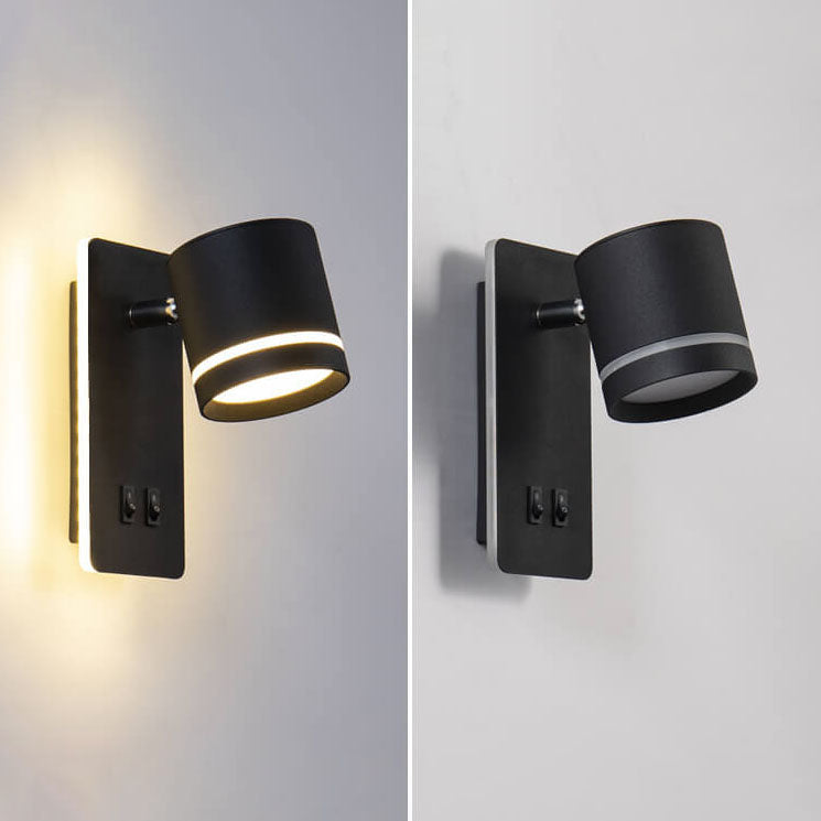 LED Wall Sconce Iron 7.5 inch Hardwired 15W Bedroom Hallway Living Room Modern Indoor Fixture White Black 110-120V Ambient Light | Thomler