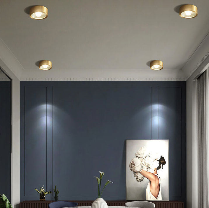 Recessed LED Ceiling Light Copper Finish 5 in Round Ultra Low Profile for Bedroom Entryway Kitchen | Thomler