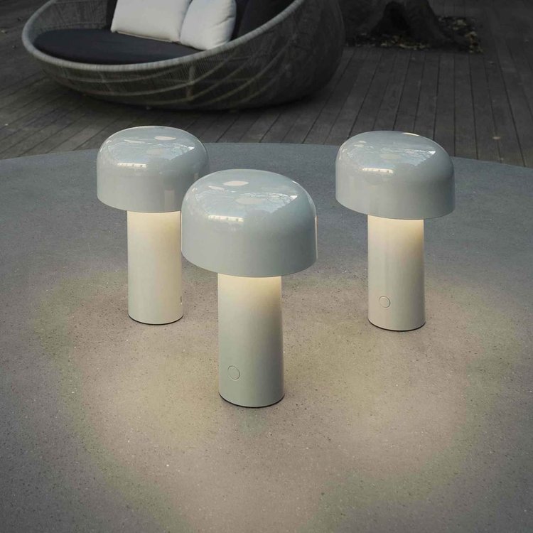 Rechargeable LED Mushroom Desk Lamp 8.3 in Cordless Touch Dimmer Warm White Portable Nightstand Light for Bedroom Living Room Patio Outdoor | Thomler