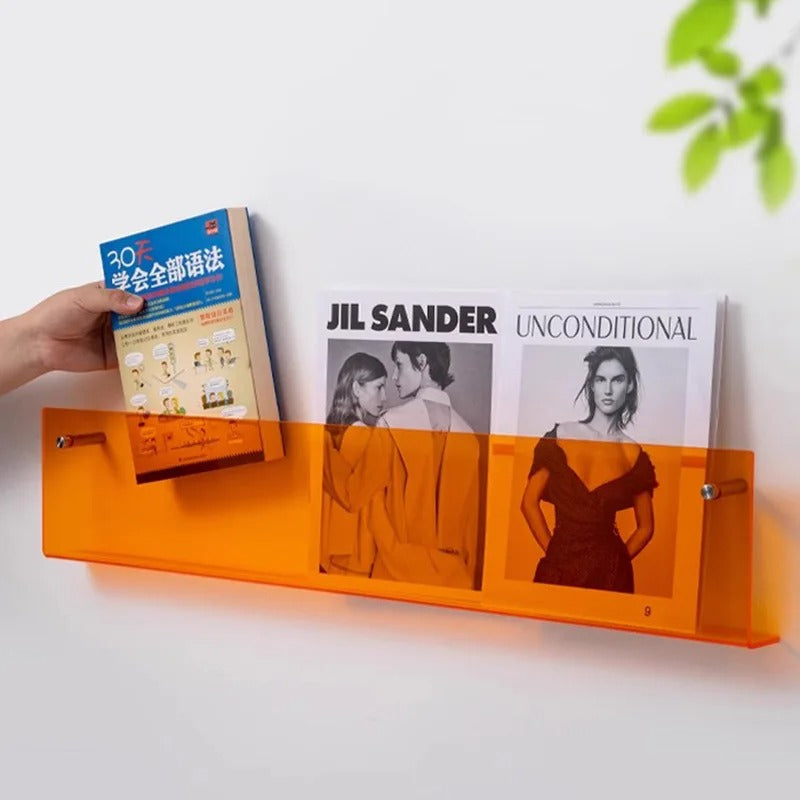Vinyl Record Holder Wall Rack Magazine Organizer Shelf for Living Room Books Newspapers Home Office Storage Clear Acrylic Display Mount | Thomler