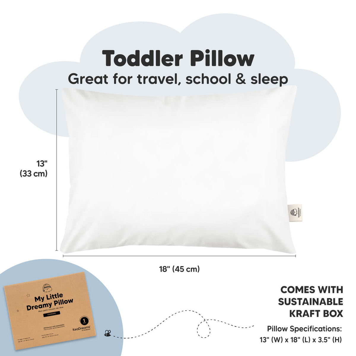 1-Pack Toddler Pillow Without Pillowcase