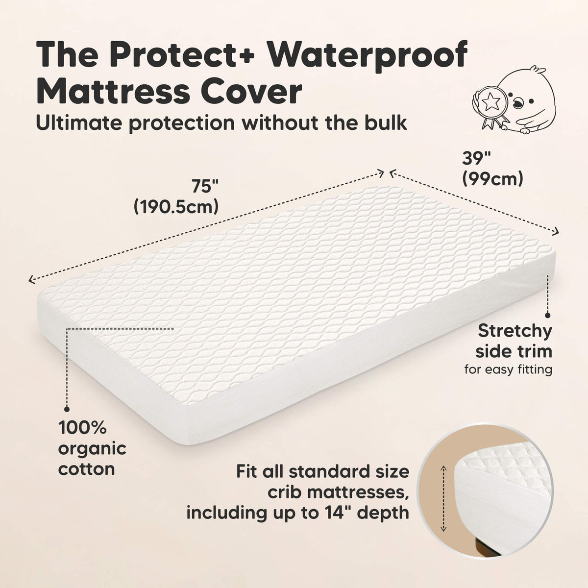 1-Pack Baby Waterproof Twin Mattress Protectors